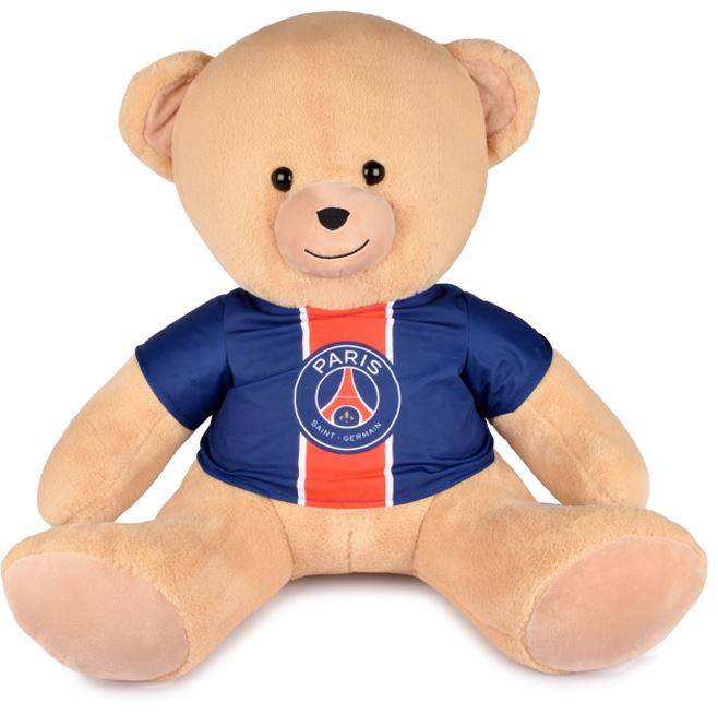 Ours en peluche geant avec maillot PSG - 60 cm